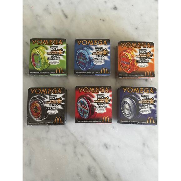 NIP Sealed 2000 McDonald's YOMEGA Yo-Yos 6-Pack 1-6 Series